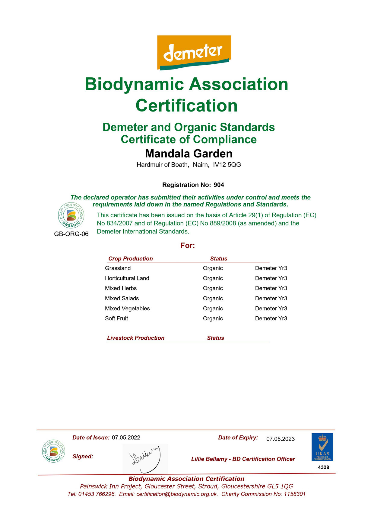 Certificates Mandala Garden Project